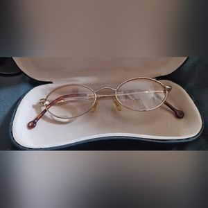 Unisex Gold Round rim tortoise glasses RX